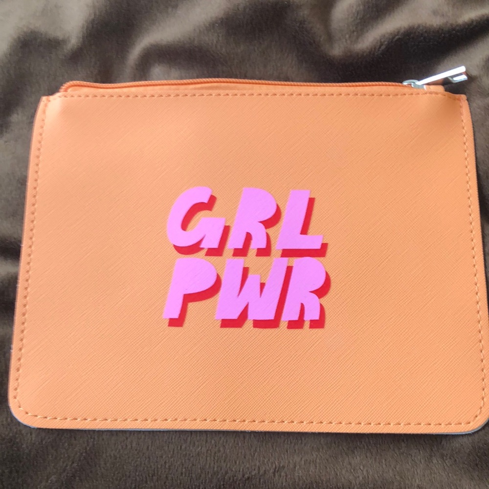 Girl power orange makeup bag